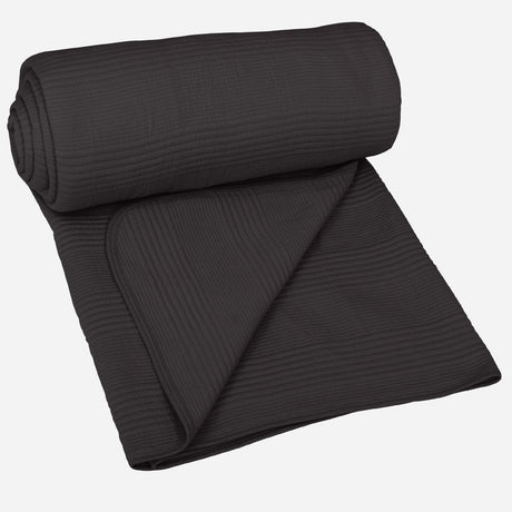 BodyComfy 100% Cotton Hosiery King-Size Fitted Bedcover – Minimalist Grid Texture Pattern