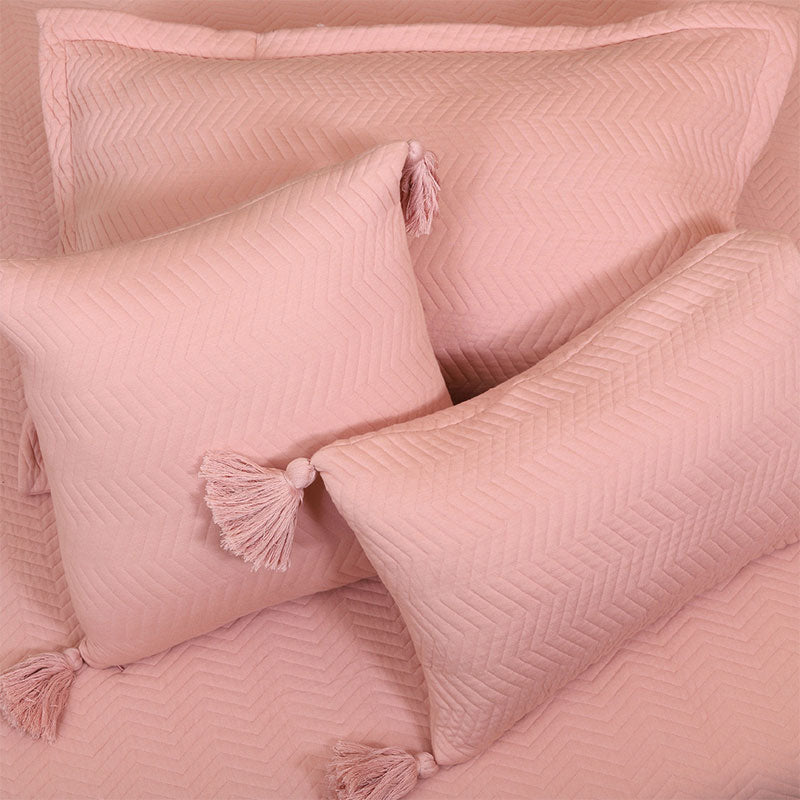 King Size Cotton Jersey Bedcover Chevron Pink - Bodycare