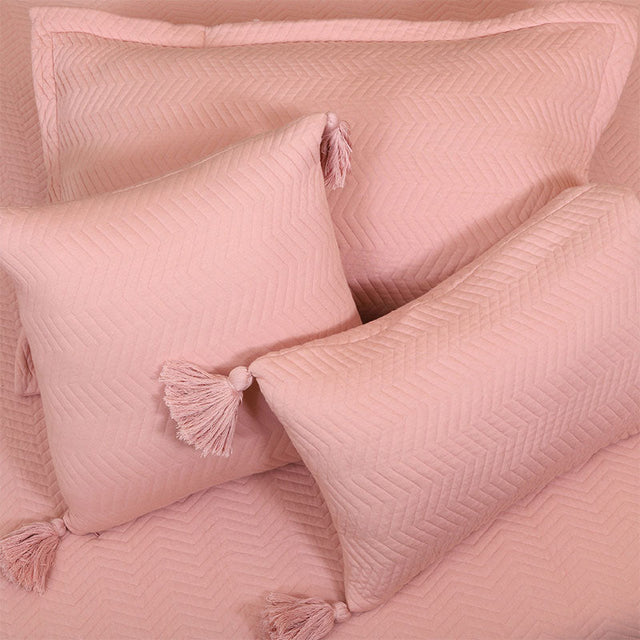 King Size Cotton Jersey Bedcover Chevron Pink - Bodycare