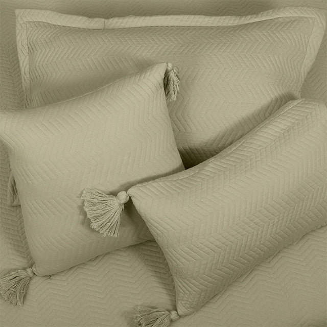 King Size Cotton Jersey Bedcover Chevron Green - Bodycare