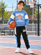 Boys French Terry Clothing Set with Printed Full Sleeve T-Shirt and Pajama for Casual Wear and Easy Movement