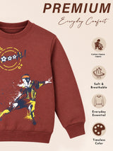 Boys Round Neck Full Sleeves Sweatshirt for Casual Wear, Lounge Comfort, Easy Movement and Regular Wardrobe Use