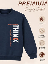 Boys Round Neck Full Sleeves Sweatshirt for Casual Wear, Lounge Comfort, Easy Movement and Regular Wardrobe Use