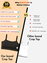 Girls Cotton Sleeveless Crop Top with Inner Elastic for Everyday Innerwear Comfort and Supportive Fit