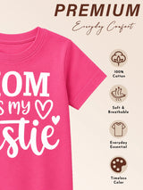 Girls 100% Cotton Printed Round Neck Half Sleeve T-Shirt for Everyday Casual Wear and Regular Comfort