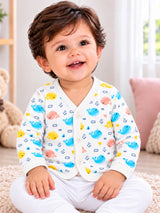Unisex Baby Printed Thermal Top with Round Neck and Half Sleeves for Winter Innerwear Comfort - Pack of 3