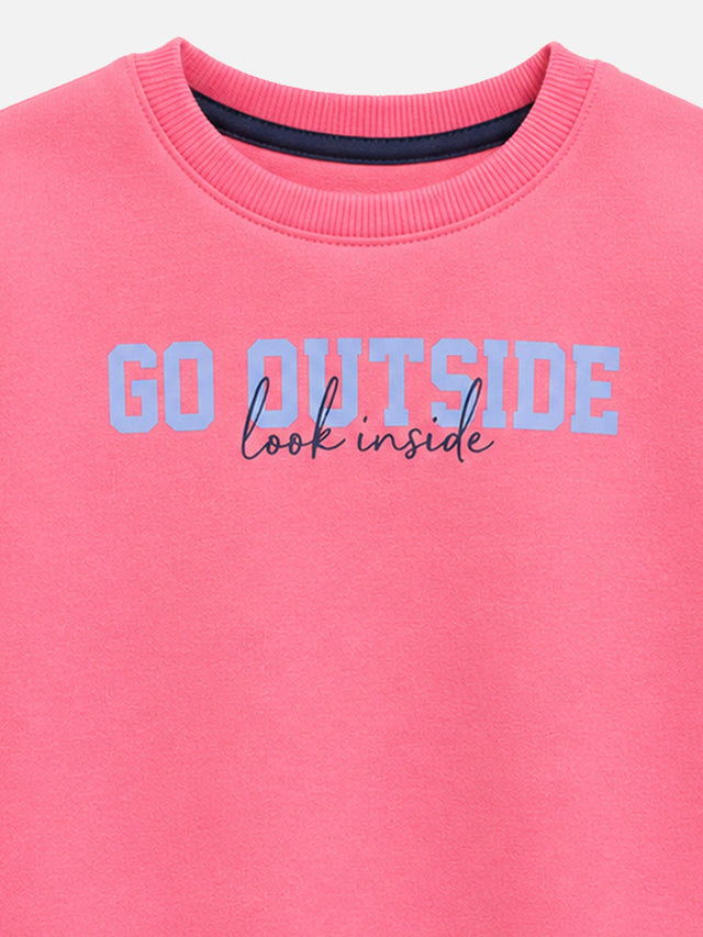 Girls Round Neck Full Sleeve Sweatshirt with Casual Wear Comfort, Lounge-Ready Styling and Regular Seasonal Use