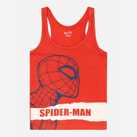 Boys Spiderman 100% Cotton Vest Round Neck Regular Fit Pack of 2