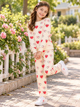 Girls French Terry Clothing Set for Casual Wear, Lounge Comfort, Easy Movement and Regular Wardrobe Use