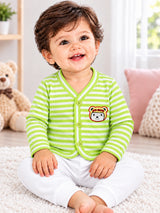 Unisex Baby Front Open Full Sleeves Thermal Top for Warm Winter Innerwear Comfort and Easy Dressing - Pack of 3