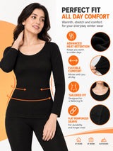 Women Thermal Top Round Neck Full Sleeves for Winter Layering, Comfortable Coverage and Cold Weather Essentials - Pack of 1