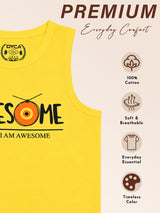 Boys Cotton Printed Sleeveless T-Shirt with Round Neck and Regular Fit for Casual Wear and Easy Movement