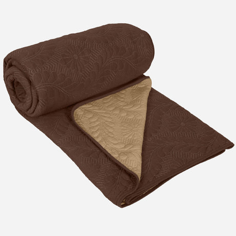 BodyComfy 100% Cotton Hosiery King-Size Fitted Bedcover – Floral Embossed Pattern