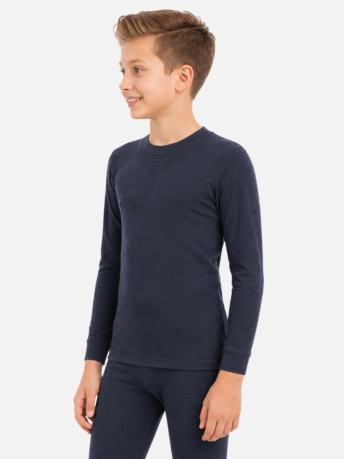 Unisex Kids Heat Max Thermal Top Round Neck Full Sleeves with Fur Fleece Inside for Very High Warmth - Pack of 1