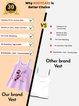 Girls Minnie & Friends Vest Round Neck Sleeveless Pack of 6 - Bodycare
