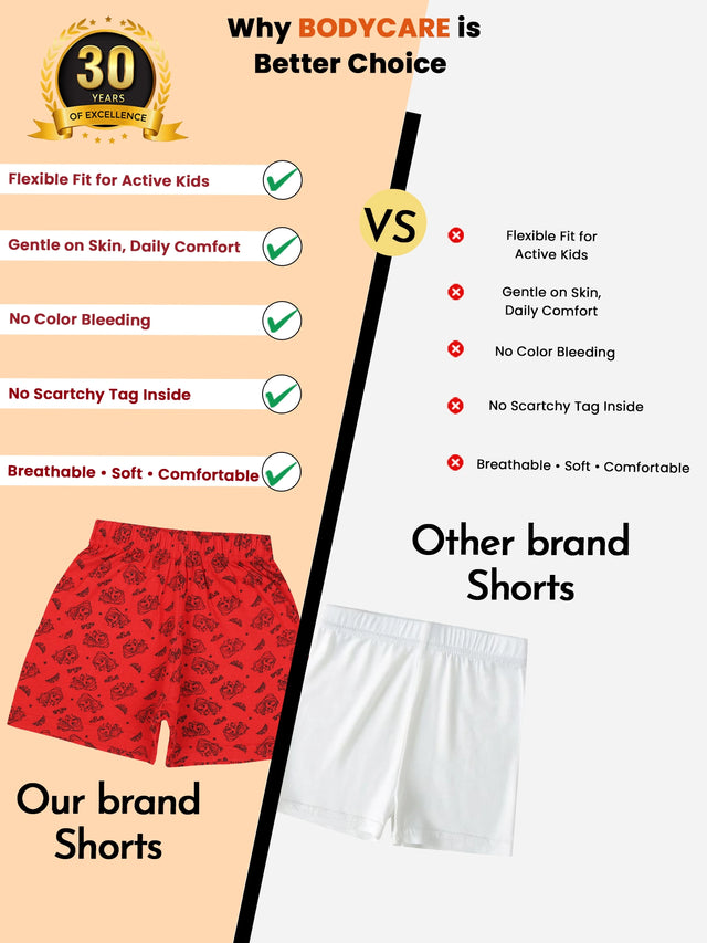 Girls 100% Cotton Boyshorts Inner Elastic Pack of 4 - Bodycare