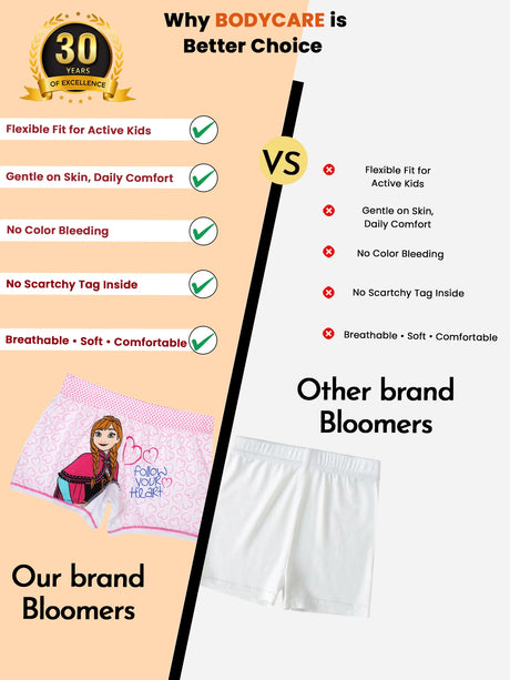 Girls Frozen Boyshorts Lycra Band Pack of 2