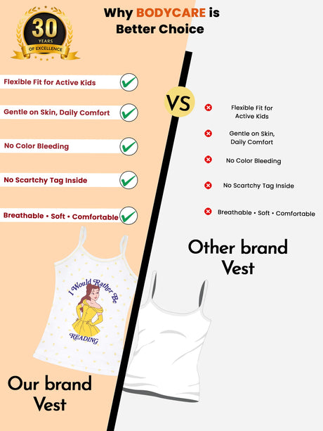 Girls Princess Vest Dori Neck Sleeveless Pack of 6