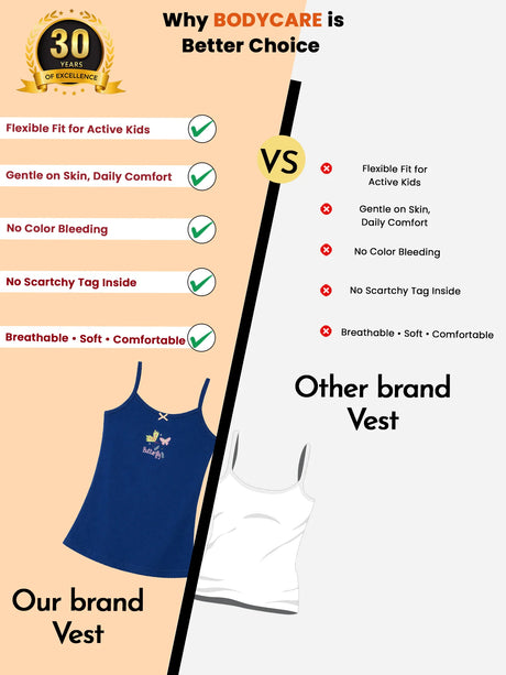 Girls Vest Sleeveless Pack of 3