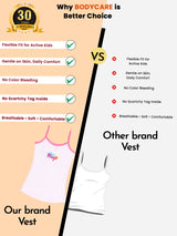 Girls 100% Cotton Vest Round Neck Dori Neck Pack of 2 - Bodycare