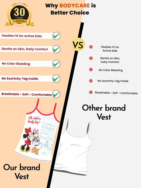 Girls Minnie & Friends Vest Dori Neck Sleeveless Pack of 3