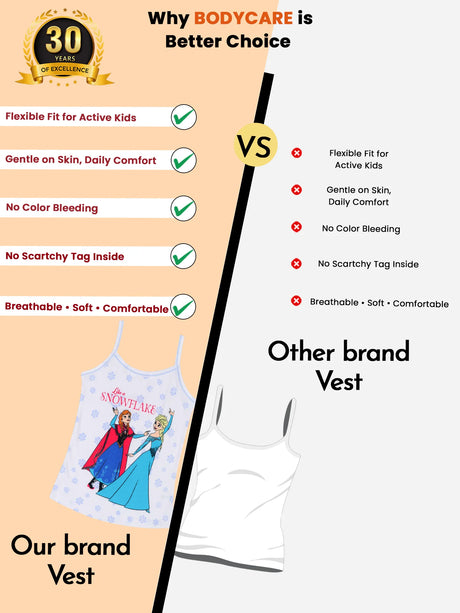 Girls Frozen Vest Dori Neck Sleeveless Pack of 3