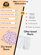 Girls 100% Cotton Shorts Inner Elastic Pack of 3 - Bodycare