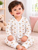 Unisex Front Open Thermal Suit with Cotton Rich Stretch Fabric for Baby Winter Wear and Comfortable Fit
