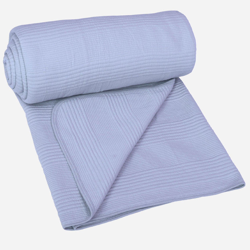 BodyComfy 100% Cotton Hosiery King-Size Fitted Bedcover – Checkered Block Texture