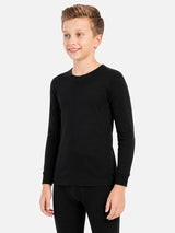 Unisex Kids Heat Max Thermal Top Round Neck Full Sleeves with Fur Fleece Inside for Very High Warmth - Pack of 1