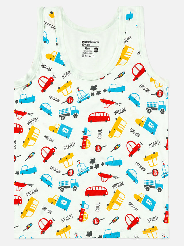 Baby Boys Innerwear Vest Round Neck Sleeveless for Everyday Innerwear Comfort, Easy Layering and Regular Use - Pack of 3