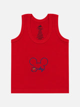 Baby Boys Mickey & Friends Innerwear Vest Cotton Regular Fit Round Neck Sleeveless for Everyday Comfort - Pack of 4