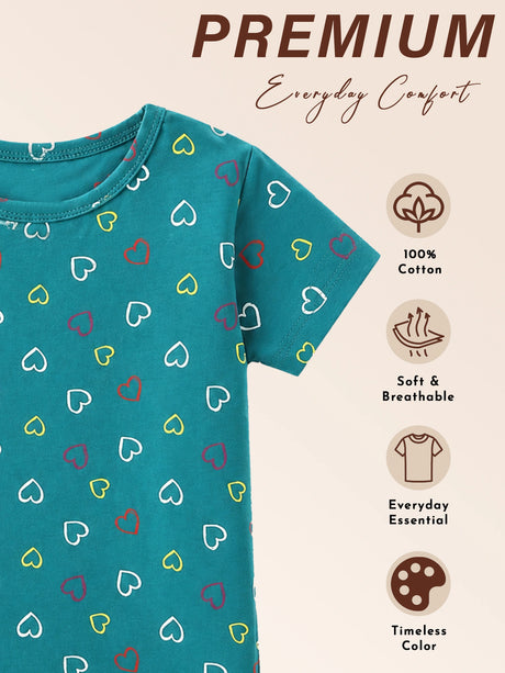 Girls 100% Cotton T-Shirt Round Neck Half Sleeves Pack of 2