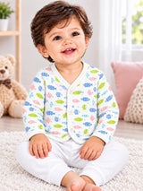 Unisex Front Open Full Sleeves Thermal Top with Soft Breathable Fabric for Baby Innerwear - Pack of 3