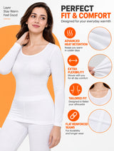 Women Thermal Top Round Neck Full Sleeves for Winter Layering, Comfortable Coverage and Cold Weather Essentials - Pack of 1