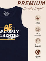 Boys Cotton Printed Sleeveless T-Shirt with Round Neck and Regular Fit for Casual Wear and Easy Movement