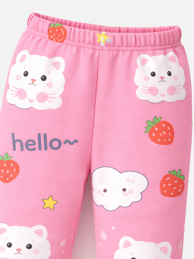 Baby Girls Cotton Pyjama Pants with Inner Elastic for Sleepwear and Everyday Nightwear Comfort - Pack of 1