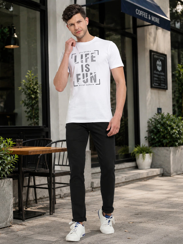 Men T-Shirt Round Neck Half Sleeves with Clean Everyday Styling for Casual Wear and Wardrobe Basics Essentials