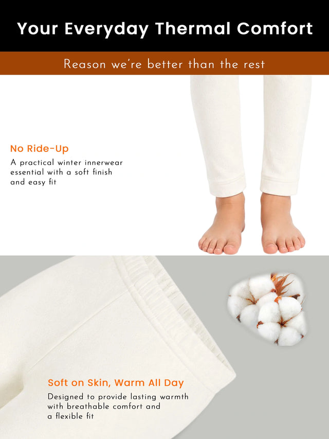 Girls Thermal Bottom for Winter Base Layering, Cold-Weather Comfort and Everyday Warm Innerwear Essentials - Pack of 1