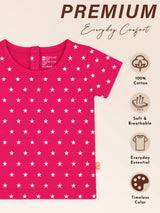Baby Girls Cotton Round Neck Half Sleeve T-Shirt for Comfortable Casual Dressing and Regular Everyday Use - Pack of 1