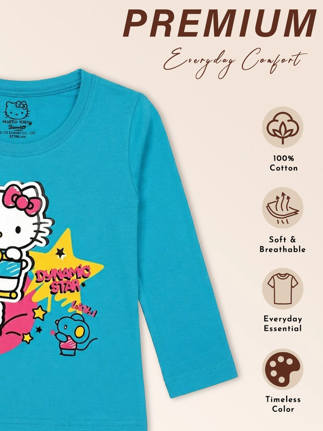 Baby Girls Minnie & Friends T-Shirt Round Neck Full Sleeves Character Print Top for Playtime and Casual Outfits