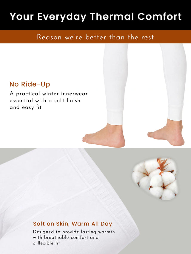 Men Thermal Bottom for Winter Base Layering, Cold-Weather Comfort and Everyday Warm Innerwear Essentials during Winter