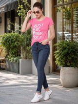 Women T-Shirt Round Neck Half Sleeves with Clean Casual Styling for Everyday Wear and Layering Comfort