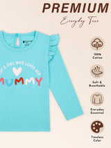 Baby Girls 100% Cotton Printed Full Sleeve T-Shirt with Regular Fit for Everyday Casual Wear and Regular Use