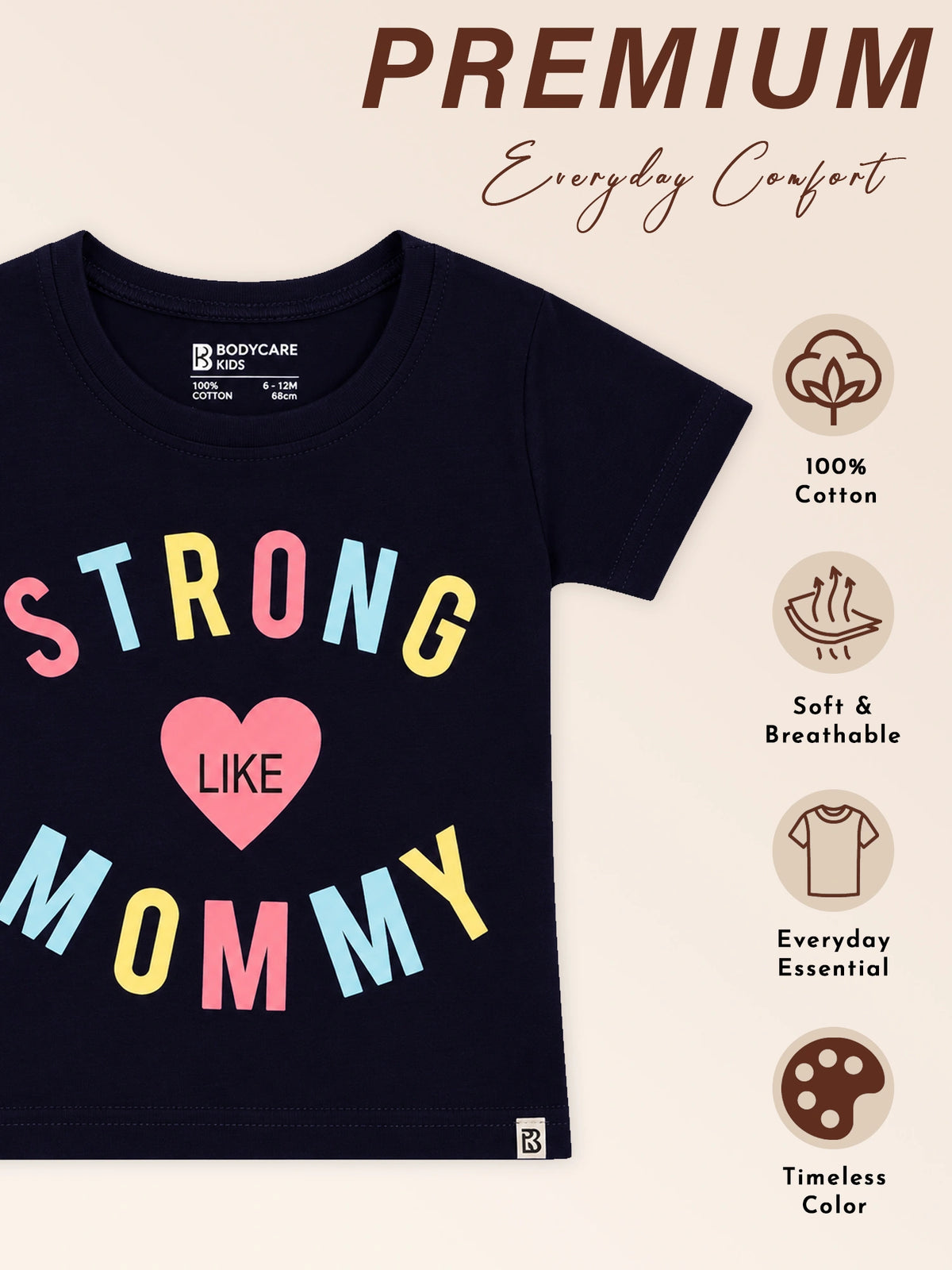 Baby Girls 100% Cotton Antiviral T-Shirt for Comfortable Casual Wear and Everyday Wardrobe Essentials