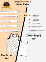 Boys Innerwear Vest Round Neck for Everyday Innerwear Comfort, Easy Layering and Regular Use - Pack of 2