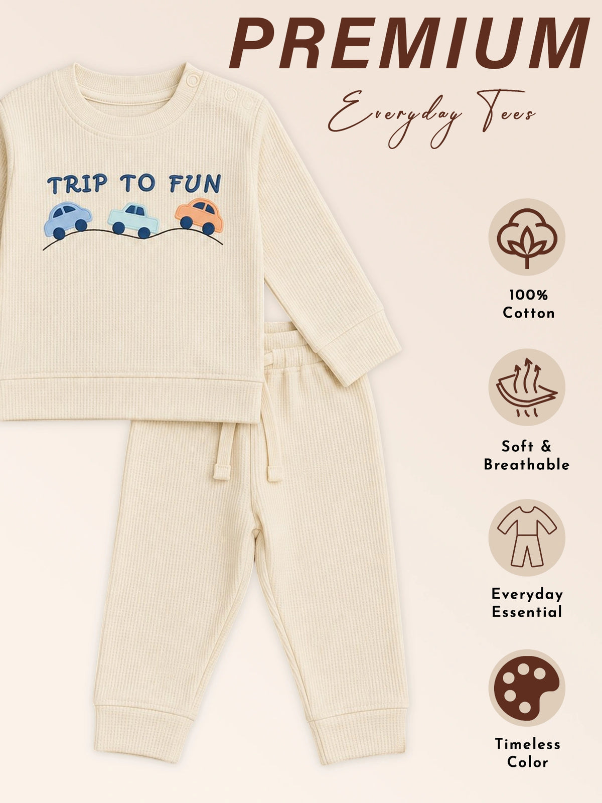 Baby Boys Printed Cotton Full Sleeve T-Shirt and Pajami Set with Lower for Casual Wear and Sleepwear Comfort