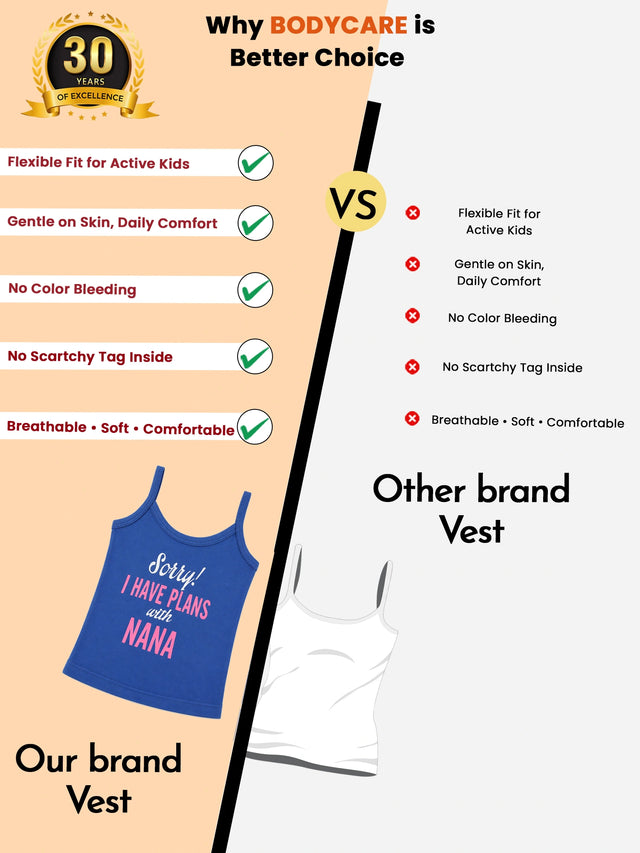 Baby Girls Camisole Sleeveless Vest Innerwear for Comfortable Daily Wear, Easy Dressing and Regular Use - Pack of 6