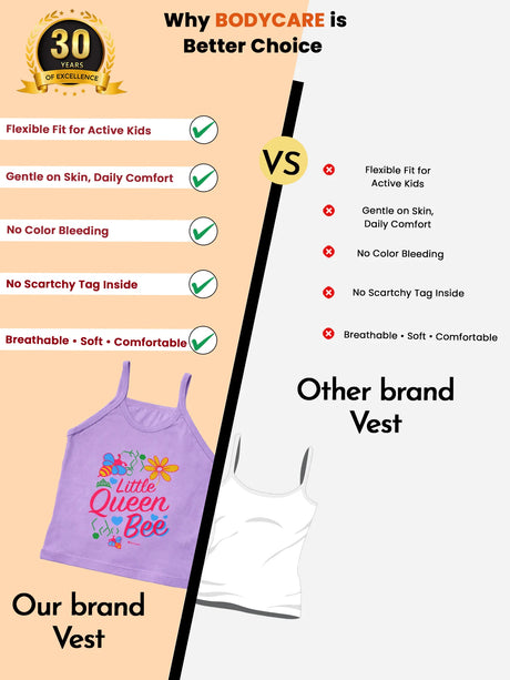 Girls Vest Dori Neck Sleeveless Pack of 6