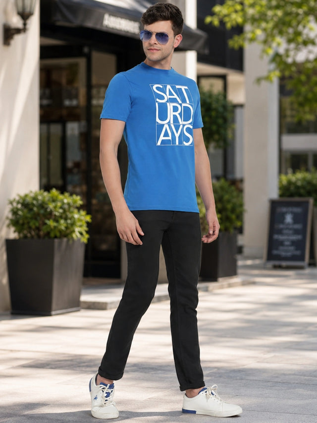 Men Solid T-Shirt Round Neck Half Sleeves with Everyday Casual Styling for Wardrobe Essentials and Layering